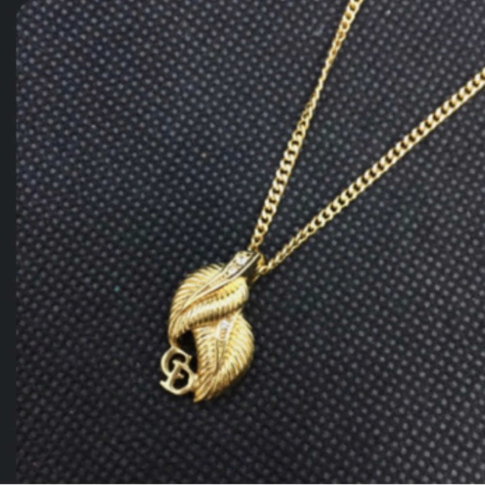 NE10 Christian Dior leaf CD logo necklace - Picture 7 of 7